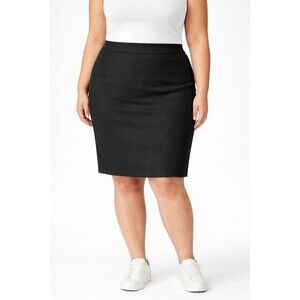 George Black Skirt Straight Flat Front Design Size 14 Y2K Back Slit